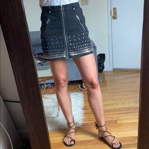 The Kooples Black Denim Skirt Studded - Sz XS/S